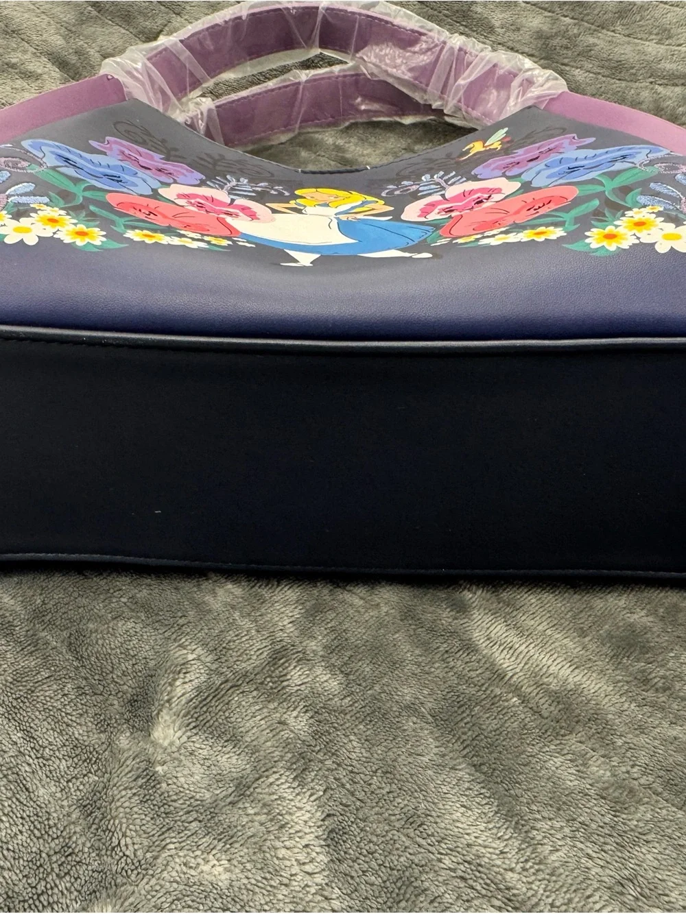 Loungefly Purple Alice in Wonderland Floral Shoulder Bag